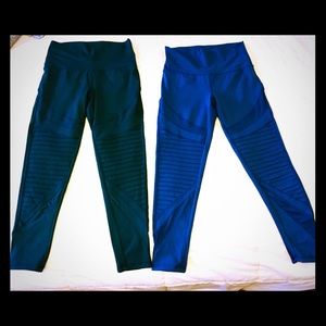 Two Aerie leggings by AE high rise mesh 7/8